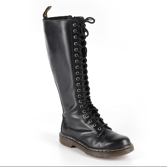 dr martens knee high lace up boots
